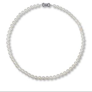 Cultured Pearl Necklace Sterling Silver 18" Length